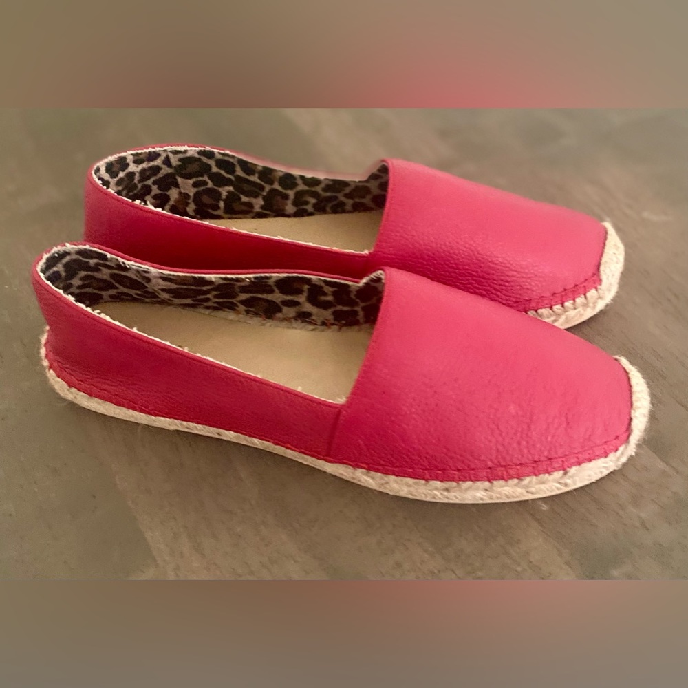 Maje Espadrille Flats Shoes Women's Red Size EU 40 US 10 Leather Slip On EUC